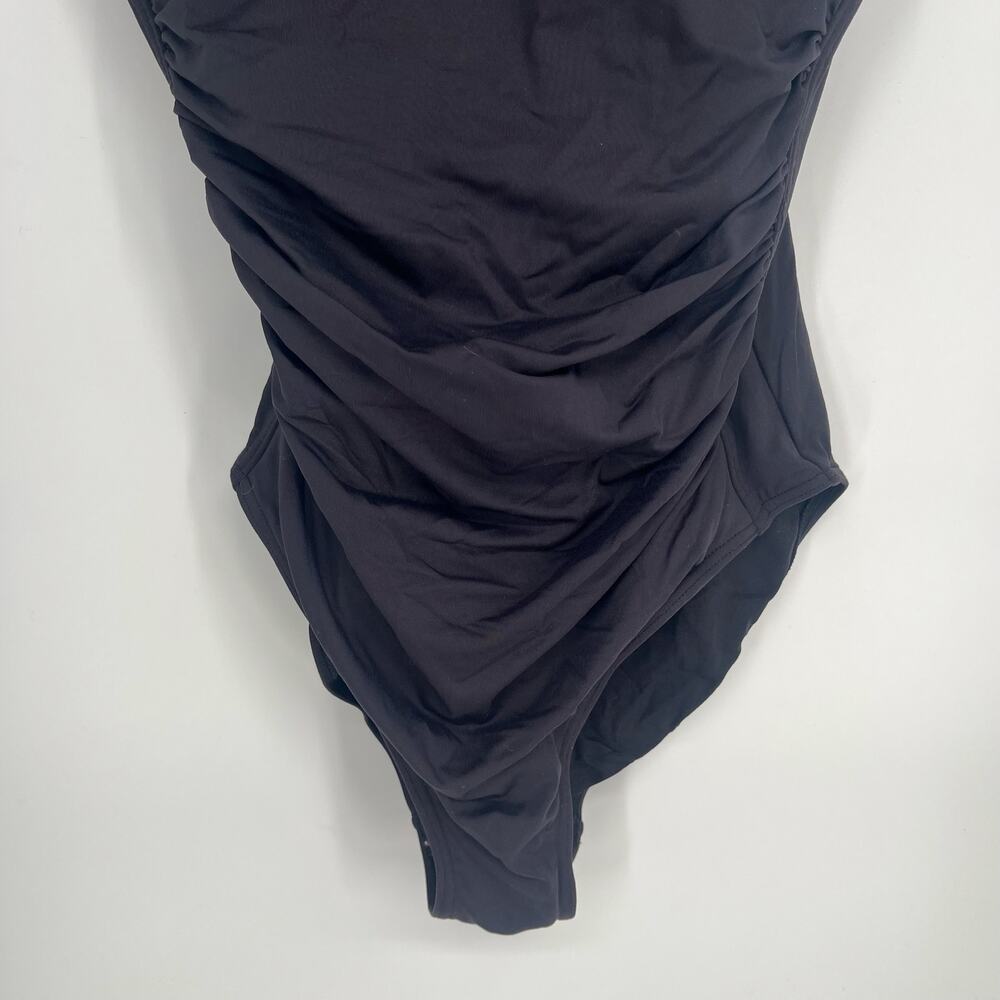 Bond-Eye Black Crinkle Ruched One Piece Swimsuit Size 8 AU/US 4 - Picture 10 of 12